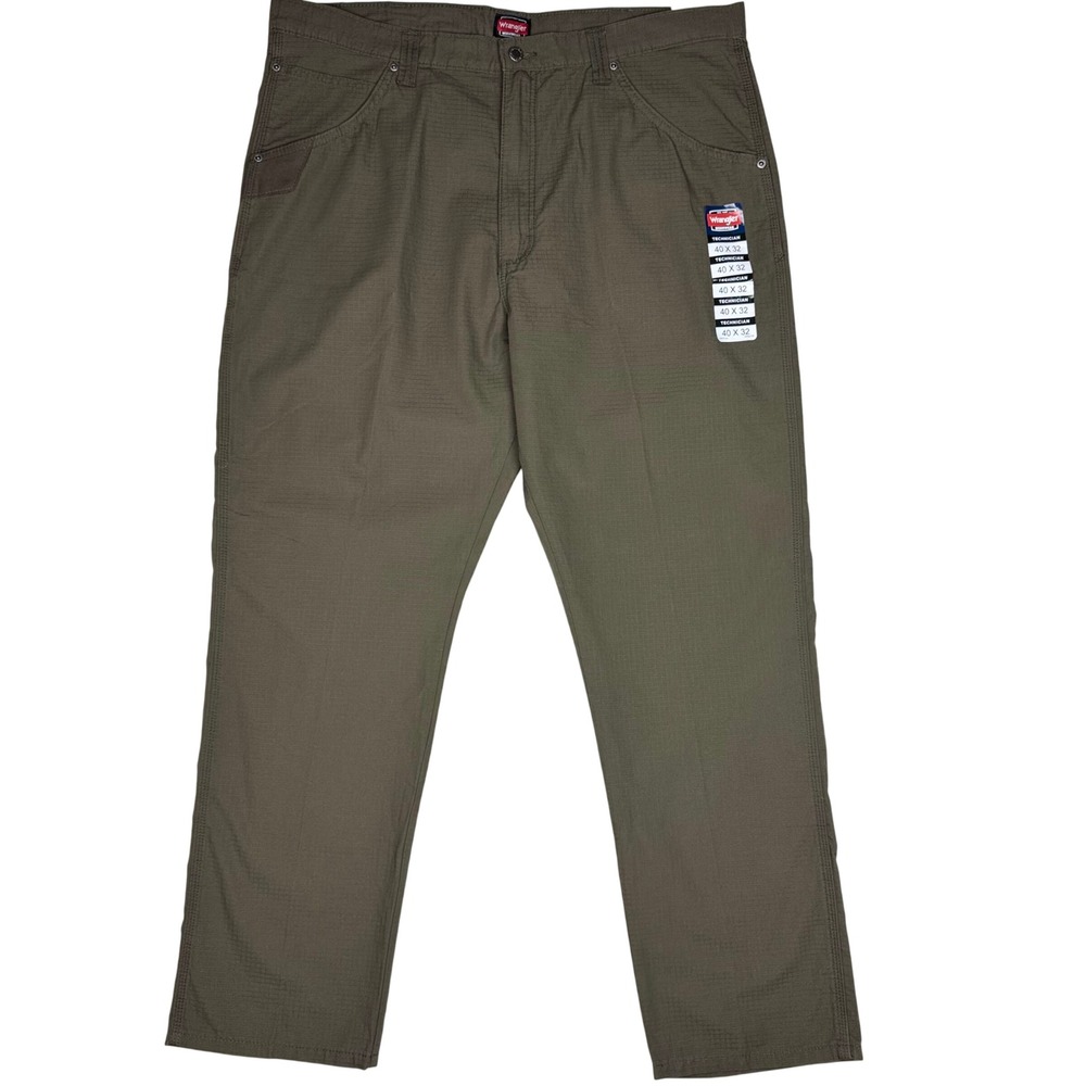 Wrangler Workwear Technician Ripstop Pants Utility Men 40x32 Green Relaxed Fit